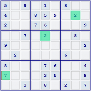 Series of values entered and highlighted.